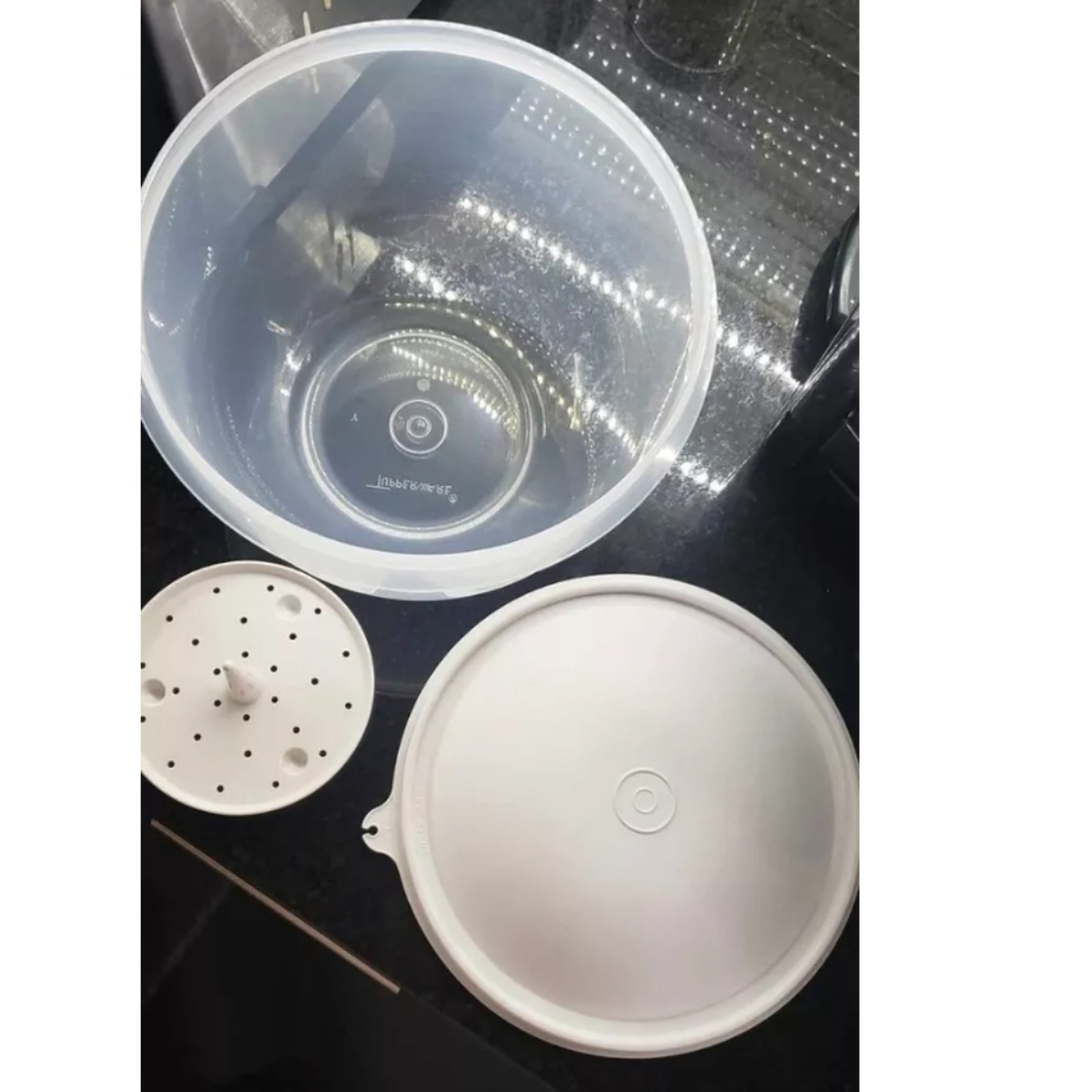 Tupperware Super Crisp It Lettuce Keeper Container Bowl White Seal Crispy Fresh! - Picture 8 of 12